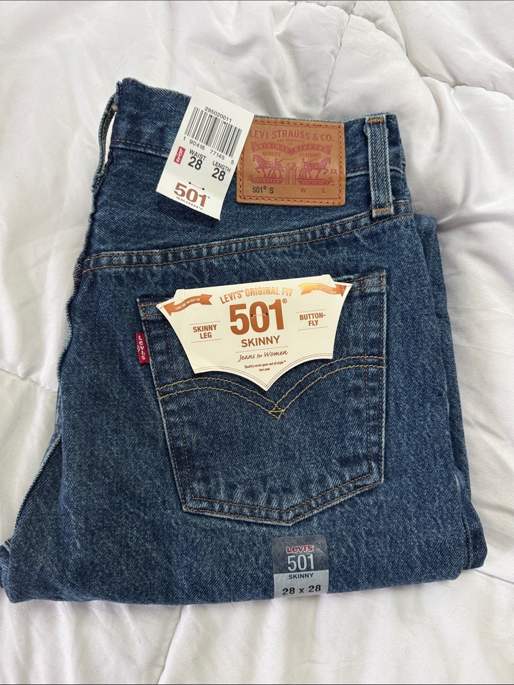 Brand New Levi's 501 Skinny Jeans - Dark Blue Denim
